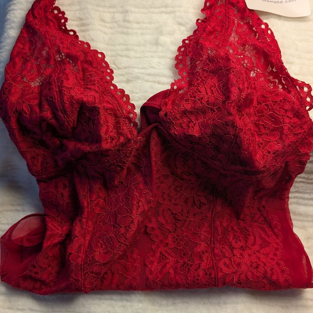 PinkRed Onepiece bodysuit lace teddy